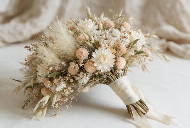 Ramo de novia de flor preservada en Salceda de Caselas